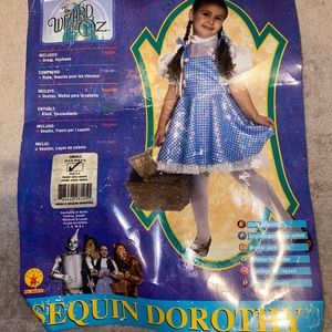 Wizard of oz Dorothy Sequin Costume Small + Toto !